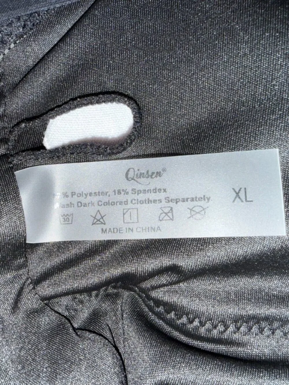 Qinsen Black One Piece Swimsuit XL NWT